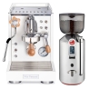La Pavoni Mini Cellini Vit LPSMCW01EU Espressomaskin Inkl. Prosumer Chrome LPGGRI01EU Espressokvarn