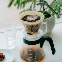 Hario Pegasus 02 Server 600ml Inkl. Pappersfilter 02, Plast Dripper 02 & V60 Kettle Buono 100 1 L Stål