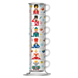 Bialetti Nötknäpparen Espressokoppar 9 cl inkl. hållare 6 st