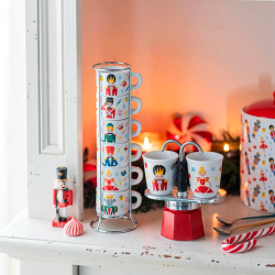 Bialetti Nötknäpparen Espressokoppar 9 cl inkl. hållare 6 st