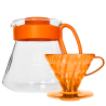 Hario V60 Filterbrygg Set Orange inkl. Range Server 0,6 L, Dripper för 2 koppar & Filter