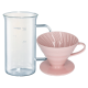 Hario Craft Science Beaker Server 50 cl Inkl. Hario V60-02 Keramik Dripper Pink 2 Kopp