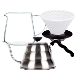 Loveramics Filterbryggning Set Inkl. Strong Dripper 2 Kopp, Stativ, Glaskanna & V60 Vattenkokare