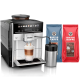 Siemens TE653M11RW EQ6 Plus s300 Espressomaskin Inkl. Mjölkbehållare & 2kg Rigtig Kaffe Hela kaffebönor