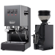 Gaggia Classic E24 Grå Espressomaskin Inkl. Eureka Mignon Zero 55s Matt Svart Espressokvarn