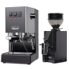Gaggia Classic E24 Grå Espressomaskin Inkl. Eureka Mignon Zero 55s Matt Svart Espressokvarn