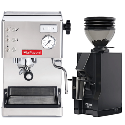 La Pavoni Casa Bar PID Stål LPMCBS02EU Espressomaskin Inkl. Eureka Mignon Zero 55s Matt Svart Espressokvarn