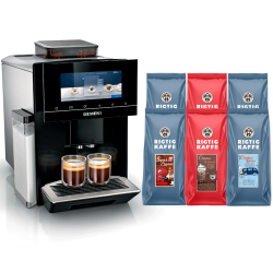 Siemens TQ903R09 EQ900 Espressomaskin inkl. Rigtig Kaffe Super Crema 2kg, Dolce Crema 2kg & Crema Intenso 2kg Hela kaffebönor