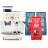 Smeg EGF03CREU Manuell espressomaskin med kvarn Creme inkl. Rigtig Kaffe Bestseller Mixpaket 3 kg hela kaffebönor