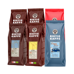 Rigtig Kaffe Brun Serie, Crema Intenso & Dolce Crema Mixpaket 3,6 kg Hela kaffebönor