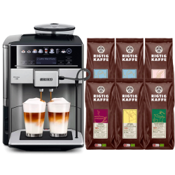 Siemens TE655203RW EQ6 Plus s500 Espressomaskin Inkl. 6 x 400g Rigtig Kaffe Organic