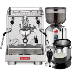 La Pavoni New Cellini Evolution LPSCVS01NO Inkl. La Pavoni Prosumer Espressokvarn, Baristautrustning & Koppar