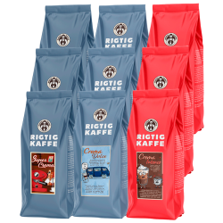 Rigtig Kaffe Bestseller Mixpaket 9 kg Hela kaffebönor
