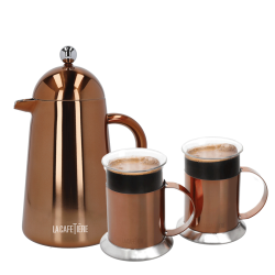 La Cafetière Havana 3 Kop. Stempelkanna Koppar Inkl. La Cafetière Mugg 30 cl 2 Stk Koppar