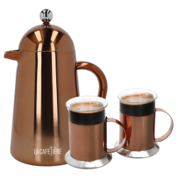 La Cafetière Havana 8 Kop. Stempelkanna Koppar Inkl. La Cafetière Mugg 30 cl 2 Stk Koppar