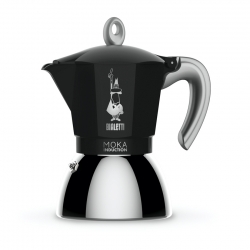 Bialetti Moka Induction 6 Koppar Svart Inkl. Club House Tulipano Espresso med Underkopp Matt Brun 7 cl 2 St