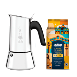 Bialetti Venus Elegance 4 Koppar mokabryggare Inkl. Lavazza Tales of Italy Canal Grande 226,8g Malet kaffe