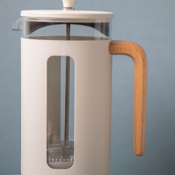 La Cafetière Pisa 8 Koppar Kaffepress Vit Inkl. House of Barista Elektrisk Kaffekvarn & 400g Rigtig Kaffe