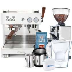 Ascaso Baby T Plus Vit Espressomaskin Inkl. Eureka Mignon Libra 65 Kvarn, Baristautrustning, Vattenfilterkanna & 1 kg Kaffe