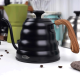IKAPE Pour Over Kittel med Termometer 1,2 L Svart inkl. Hario V60 Range Server 60 cl, V60-02 Glasdripper Svart 2 Koppar & Filter