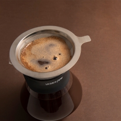 IKAPE Pour Over Kittel med Termometer 1,2 L Svart Inkl. La Cafetière Pour Over 3 Koppar