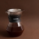 IKAPE Pour-Over Kittel 1,2 L Svart Inkl. La Cafetiére Pour Over 3 Koppar, Kaffekvarn & Rigtig Kaffe Organic Chiapas 400g