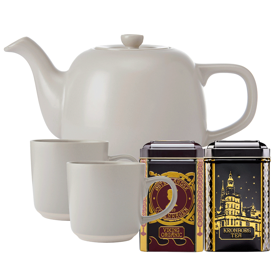 La Cafeti&egrave;re 1,2 L Tebryggare Inkl. Koppar 35 cl 2 st Latte & &Oslash;sterlandsk Thehus Pyramidtep&aring;sar 24 st