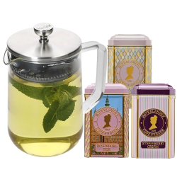 La Cafetière 4 Koppar Tebryggare Stål/Glas Inkl. Østerlandsk Thehus Pyramidtebrev 36 st