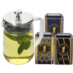 La Cafetière 4 Koppar Tebryggare Stål/Glas Inkl. Østerlandsk Thehus Pyramidtebrev 36 st