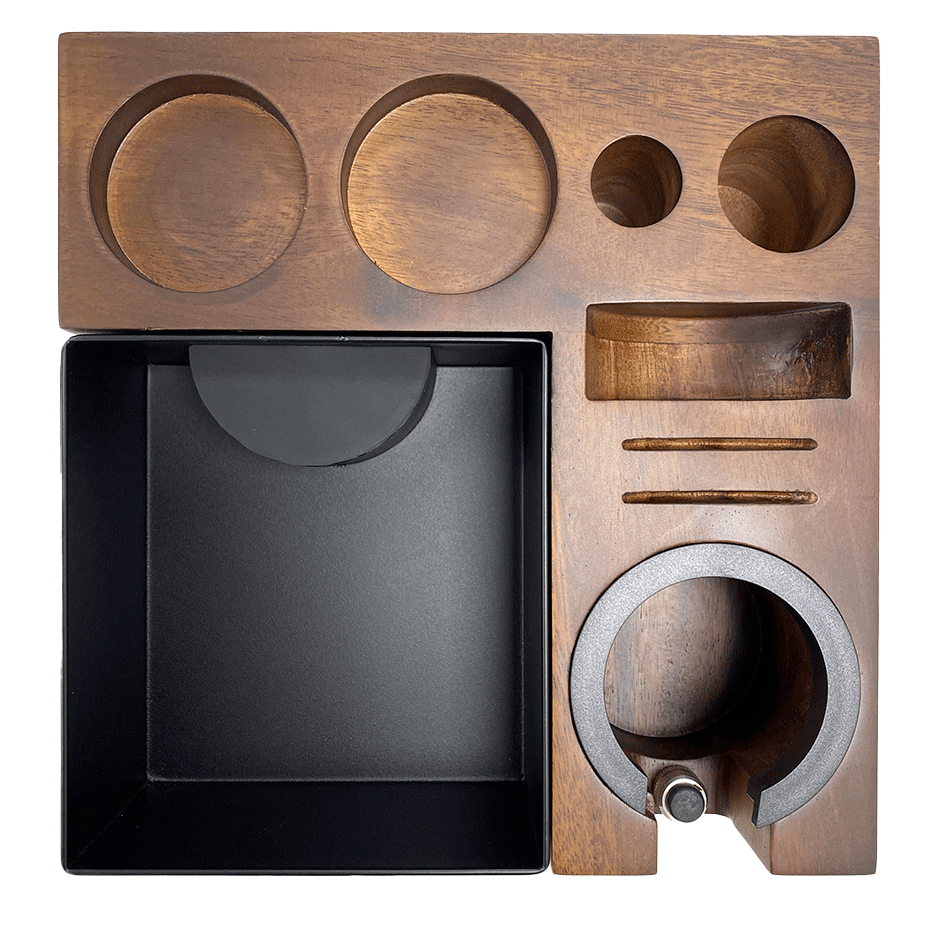 IKAPE V5 Knockbox med Tamperstation Valn&ouml;t