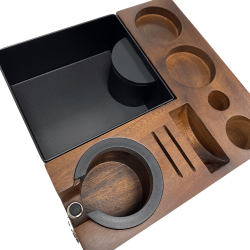 IKAPE V5 Knockbox med Tamperstation Valnöt