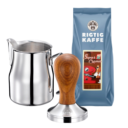 House of Barista Tamper, Mjölkkanna & 500g Super Crema