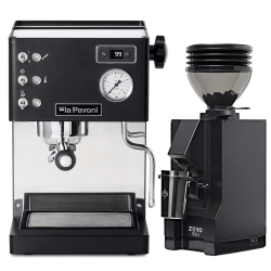 La Pavoni Casa Bar PID Svart LPMCBN02EU Espressomaskin Inkl. Eureka Mignon Zero 55S Matt Svart Espressokvarn