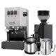 Gaggia Classic E24 Stål Espressomaskin Inkl. Eureka Mignon Zero 55s & Baristautrustning