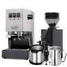 Gaggia Classic E24 Stål Espressomaskin Inkl. Eureka Mignon Zero 55s & Baristautrustning