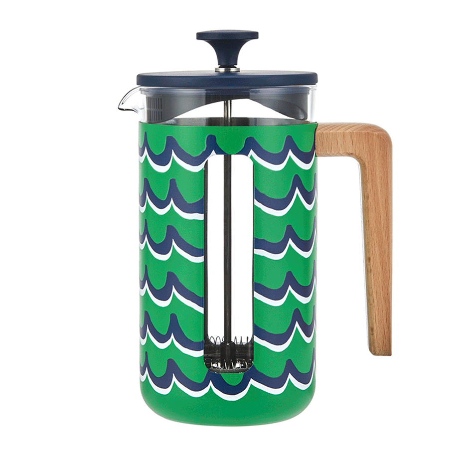 La Cafeti&egrave;re Pisa 8 Koppar Presskanna Cyan Tides