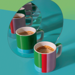 La Cafetière Keramisk Espressokopp Röd & Ljusrosa Utopian Lines 12 cl 1 st