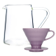 Hario V60-02 Keramik Dripper Lila 2 Kop. Inkl. Loveramics Brewers Glaskanna Tall 500 ml