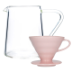 Hario V60-02 Keramik Dripper Pink 2 Kop. Inkl. Loveramics Brewers Glaskanna Tall 500 ml