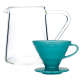 Hario V60-02 Keramik Dripper Turkos 2 Kop. Inkl. Loveramics Brewers Glaskanna Tall 500 ml