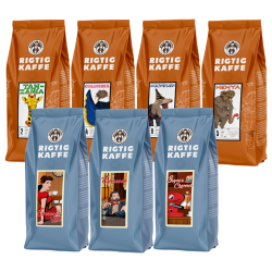 Rigtig Kaffe Blå & Orange Mixpaket 3,1kg Hela kaffebönor