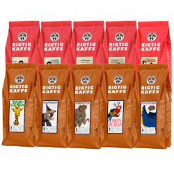 Rigtig Kaffe Röd & Orange Mixpaket 4,5kg Hela kaffebönor