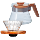 Hario V60 Coffee Server 0,40 L & Hario V60-02 Glasdripper 1 Kopp Olivträ