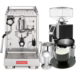 La Pavoni Mini Cellini LPSMCS01EU Inkl. Eureka Mignon Turbo Espressokvarn,  Baristautrustning & Koppar