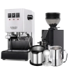 Gaggia Classic E24 Vit Espressomaskin Inkl. Eureka Mignon Zero 55s & Baristautrustning