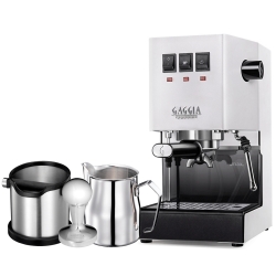 Gaggia Classic E24 Vit Espressomaskin Inkl. Baristautrustning
