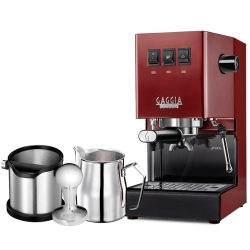 Gaggia Classic E24 Röd Espressomaskin Inkl. Baristautrustning
