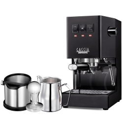 Gaggia Classic E24 Svart Espressomaskin Inkl. Eureka Mignon Perfetto & Baristautrustning