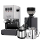 Gaggia Classic E24 Stål Espressomaskin Inkl. Eureka Mignon Zero 55s & Baristautrustning