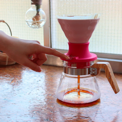 Hario V60 Immersion Switch Dripper Keramik 2 Koppar Rosa Inkl. 100 St Filter